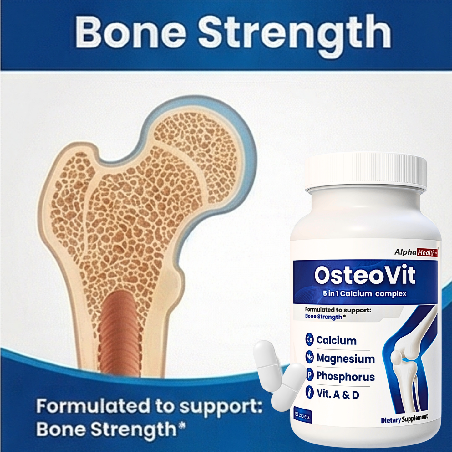 OsteoVit 5-in-1 Calcium 120 tabs Multivitamin
