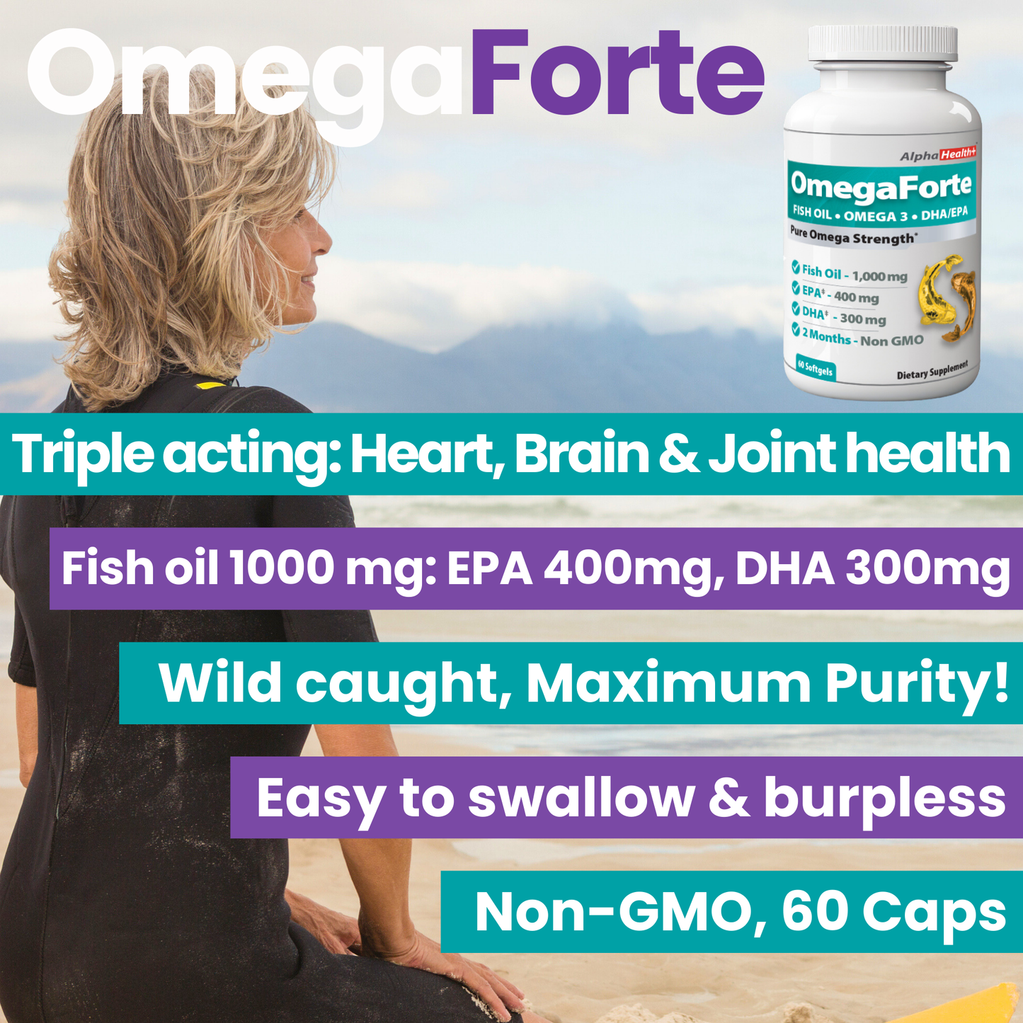OmegaForte - Omega 3 Fish Oil Supplement